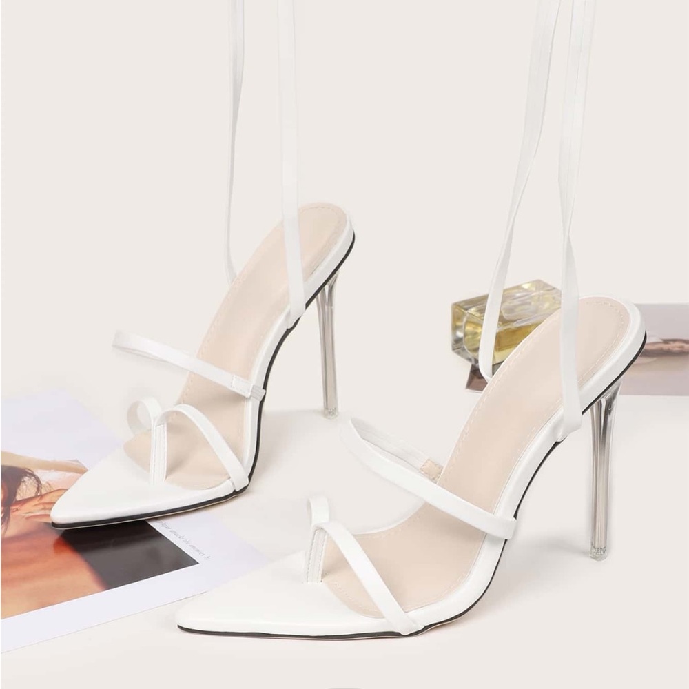 Elegant White Stiletto Heels